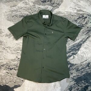 Father Sons Men's XL Green Metal Buttons Down Shirt Made In Morocco